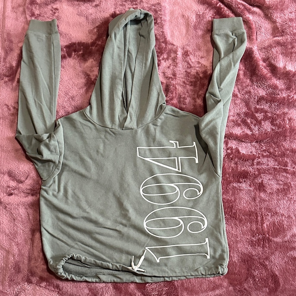 H&M Olive Hoodie with White Numbers